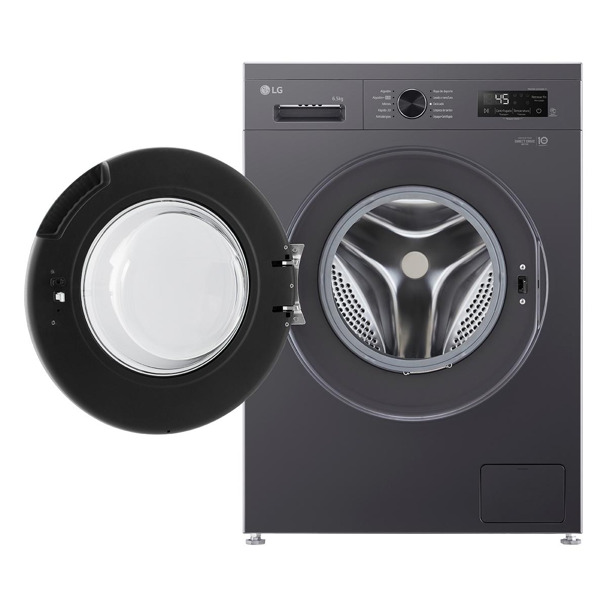 Lavarropas Automático Inverter LG VB-F WO 6.5KG 1200RPM Carga Frontal Negro